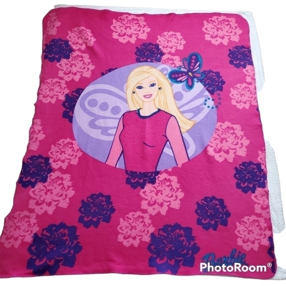 2002 Vintage Mattel Barbie Blanket - Picture 1 of 5